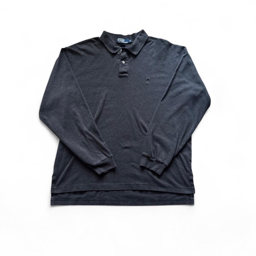 POLO RALPH LAUREN Charcoal Long Sleeve Polo Shirt